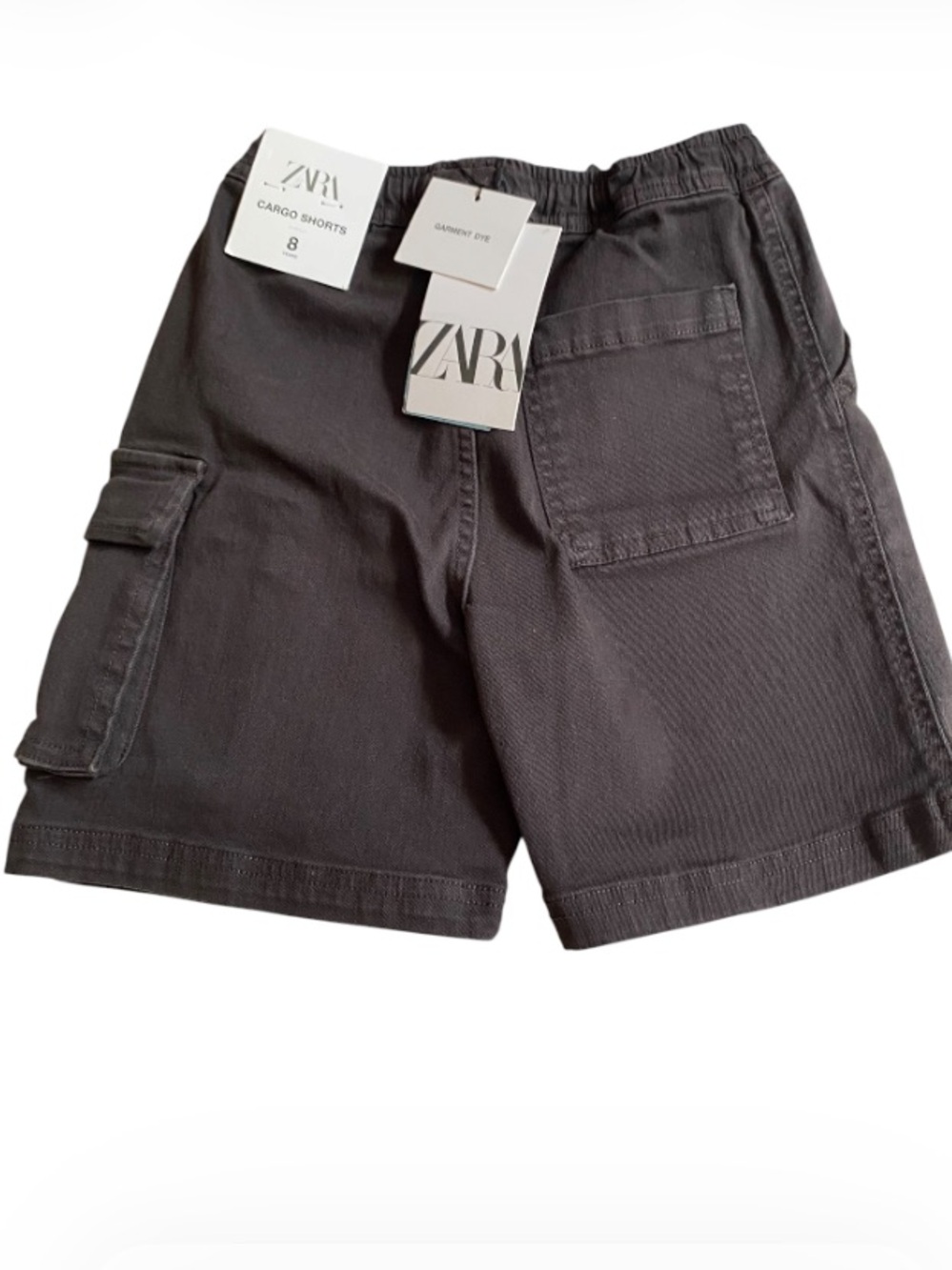 Zara Charcoal Cargo Drawstring Shorts NWT Size 8